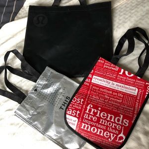 Lululemon Reusable Totes - set of 3